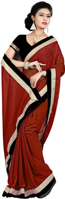 

Party Wear Dresses Solid Fashion Chiffon Saree(Maroon)