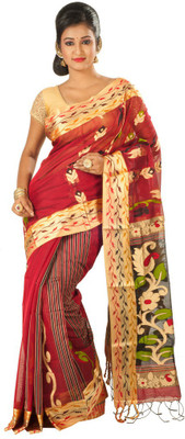 

Rajib's Creation Embroidered Fashion Handloom Silk Saree(Maroon)