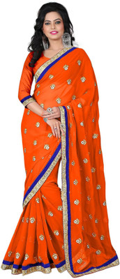 

Vishakha Fashion Embroidered Fashion Georgette Saree(Orange)