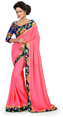 

Indianbeauty Self Design, Solid, Printed Bollywood Pure Chiffon Saree(Brown)