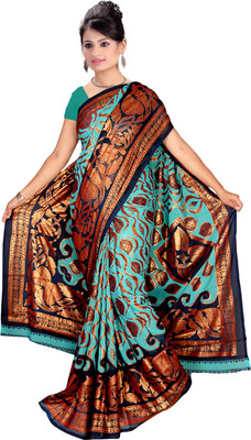 

Khoobee Self Design, Printed Fashion Georgette Saree(Light Blue, Multicolor)