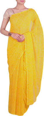 

Aaradhya Fashion Self Design Bandhani Georgette Saree(Yellow)