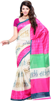 

JTInternational Printed Fashion Art Silk Saree(Multicolor)