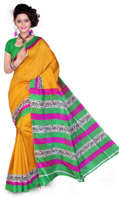 

Cenizas Printed Fashion Art Silk Saree(Multicolor), Yellow