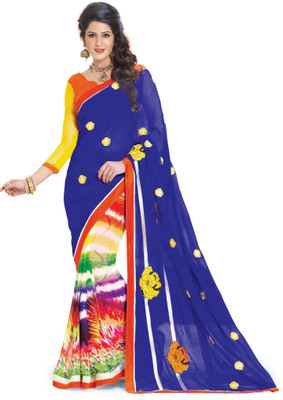

Ridham Sarees Embroidered Fashion Handloom Georgette Saree(Multicolor)