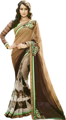 

Lovelylook Embroidered Daily Wear Georgette Saree(Beige, Brown)