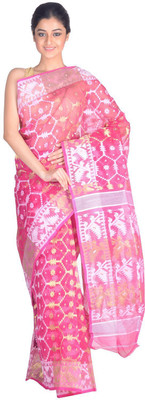 

RLBFashion Self Design Jamdani Handloom Cotton, Art Silk Saree(Pink)