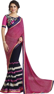 Shaily Retails Printed Bollywood Georgette Saree(Pink)