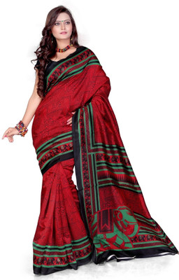

Cenizas Printed Fashion Cotton Saree(Multicolor), Red