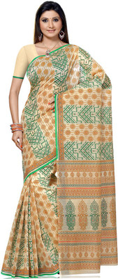 

Shelina Printed Fashion Cotton Saree(Beige)