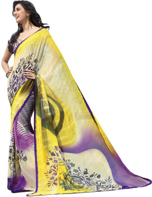 

Party Wear Dresses Printed Fashion Pure Chiffon Saree(Multicolor)