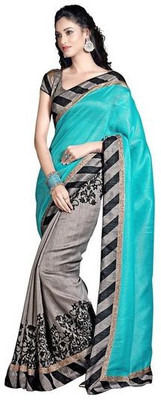 

Style Zone Printed Bhagalpuri Art Silk Saree(Light Blue)
