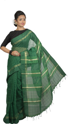 

monidipa Self Design Fashion Cotton Saree(Green)
