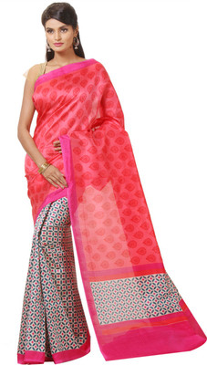 

Kshama Printed Daily Wear Art Silk Saree(Pink)