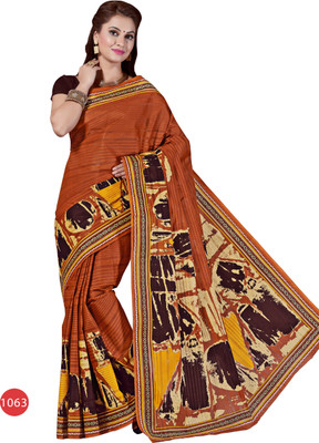 

Hi-Choice Self Design Fashion Cotton Saree(Brown)
