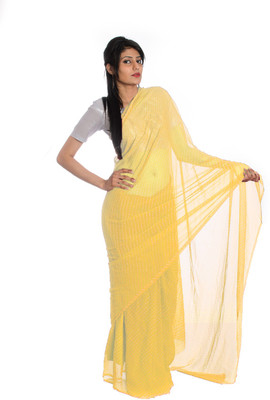 

Aaradhya Fashion Printed Leheria Handloom Georgette Saree(Yellow)