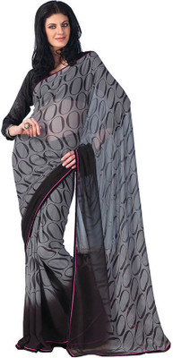 

Party Wear Dresses Printed Fashion Pure Chiffon Saree(Grey)