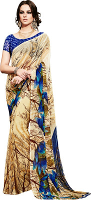 

Jiya Self Design, Printed Fashion Georgette Saree(Beige, Multicolor)