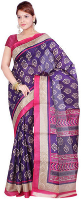 

Indian Wear Online Printed Fashion Art Silk Saree(Blue)