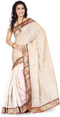 

Weavedeal Embellished, Self Design Banarasi Banarasi Silk, Brocade Saree(Red)