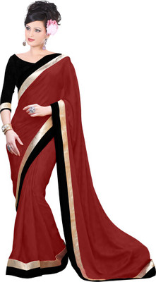 

Indian Wear Online Solid Fashion Chiffon Saree(Maroon)