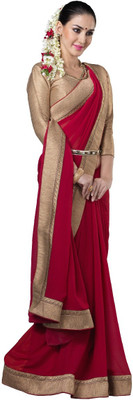 

Lovelylook Embroidered Fashion Georgette Saree(Maroon), Marron