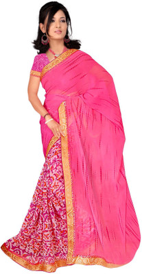 

Vardan Prints Printed Bollywood Chiffon Saree(Pink)