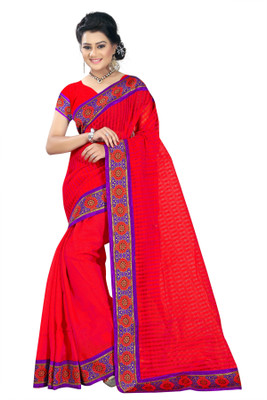 

Weavedeal Embellished, Self Design Banarasi Banarasi Silk Saree(Red)