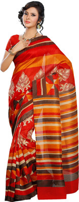 

JTInternational Printed Bhagalpuri Silk Saree(Multicolor)