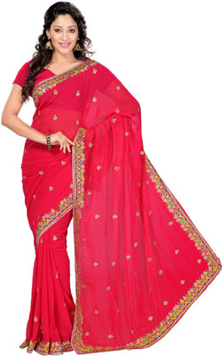 

Desi Butik Embroidered Fashion Art Silk Saree(Pink, Gold), Gold;pink