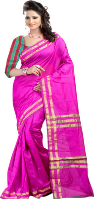 

Ansu Fashion Solid Fashion Art Silk Saree(Pink)