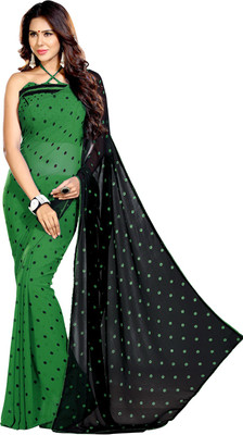 

Sourbh Sarees Self Design Fashion Synthetic Georgette Saree(Green), Dark green