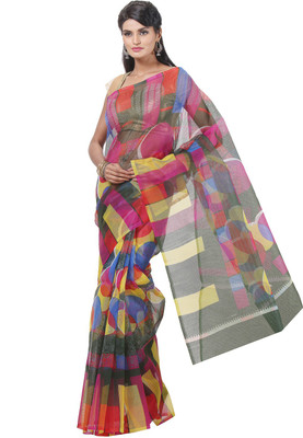 

JTInternational Printed Bhagalpuri Silk Saree(Multicolor)