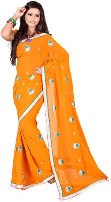 

Ansu Fashion Embroidered Fashion Georgette Saree(Yellow)