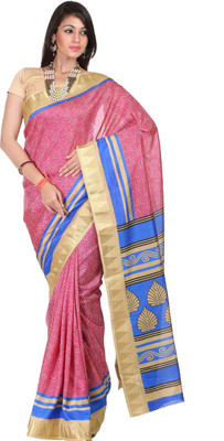 

Kanheyas Printed Fashion Handloom Art Silk Saree(Pink)