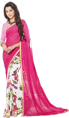 

PSHOPEE Printed Fashion Chiffon Saree(Pink)