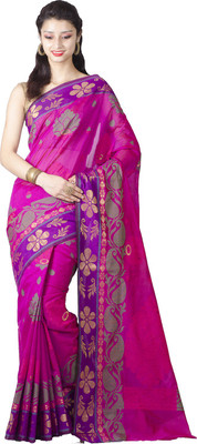 

Chandrakala Woven Banarasi Art Silk Saree(Purple)