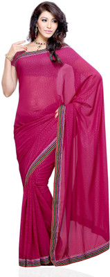 

JTInternational Printed Fashion Georgette Saree(Pink), Dark pink