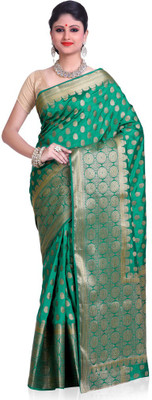 

Meghdoot Woven Fashion Art Silk Saree(Green), Rama