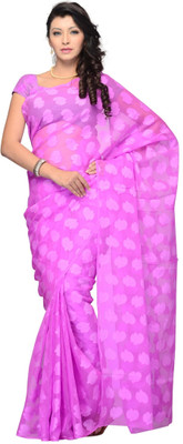 

JTInternational Self Design Fashion Jacquard Saree(Purple)