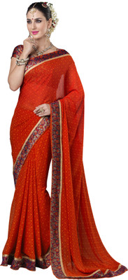

Parisha Embroidered Fashion Georgette Saree(Red)