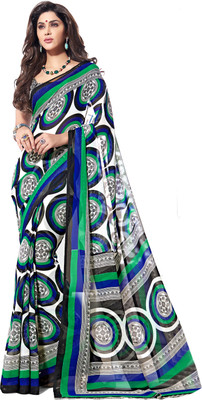 

Khushali Self Design, Printed Fashion Georgette Saree(White, Multicolor), Multicolor;white