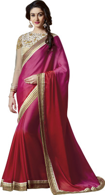 

Khushali Self Design Fashion Satin, Georgette Saree(Pink, Red)