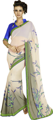 

Ishin Printed Fashion Georgette Saree(Beige), Beige;green
