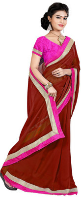 

Indian Wear Online Solid Fashion Chiffon Saree(Maroon)