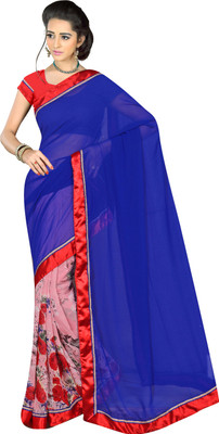 

Khoobee Self Design, Printed Fashion Georgette Saree(Blue, Multicolor)