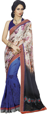 

Saara Self Design Fashion Georgette Saree(Blue, Grey)