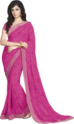 

Vishal Solid Fashion Georgette Saree(Pink)