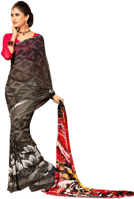 

Jiya Self Design, Printed Fashion Georgette Saree(Grey, Multicolor), Grey;multi