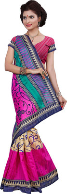 

Ishin Printed Fashion Art Silk Saree(Pink)